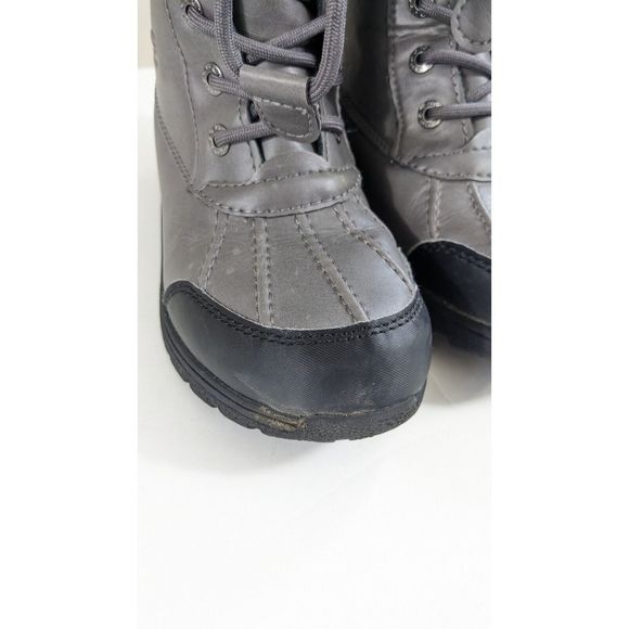 UGG Butte II Toggle Tall Gray Leather Waterproof Snow Boots US Youth Size 1 - Picture 5 of 16